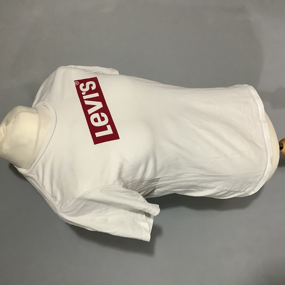 Levi’s Crew Neck T Shirt - Size M - White - Spellout - Classic - P2P 20” - Picture 3 of 8